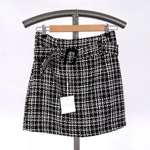 Honey Punch Black Plaid Mini Skirt Juniors MEDIUM Preppy Collegiate Skater Retro